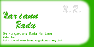 mariann radu business card